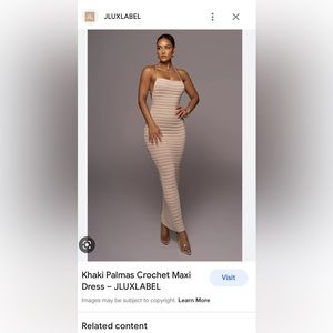 JLUXLABEL Khaki Palmas Crocheted Dress